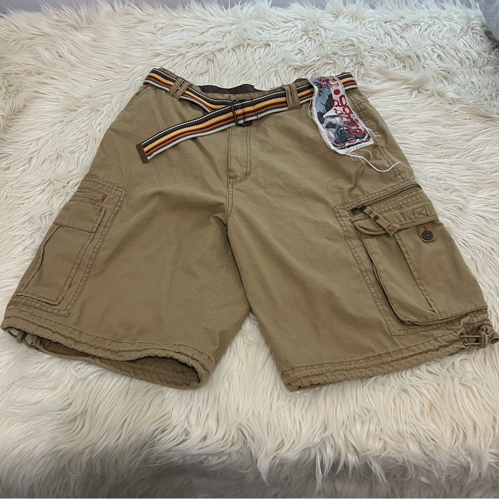 Y2K Soul Surfing Plugg Chunky Cargo Shorts Wide Leg Skater Men’s Size 34 x 11